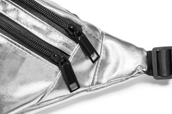 styleBREAKER Damen Bauchtasche Metallic 21x16cm | Gürteltasche Glitzer Festival | Verstellbarer Gurt & Steckschnalle | Crossbody Bag Kunstleder