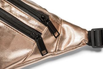 styleBREAKER Damen Bauchtasche Metallic 21x16cm | Gürteltasche Glitzer Festival | Verstellbarer Gurt & Steckschnalle | Crossbody Bag Kunstleder
