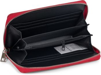 styleBREAKER Damen Portemonnaie mit Metallic Sternen | große Geldbörse mit Reißverschluss, Kartenfächern & Handyfach, Kunstleder 19 x 10 cm