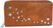 styleBREAKER Damen Portemonnaie mit Metallic Sternen | große Geldbörse mit Reißverschluss, Kartenfächern & Handyfach, Kunstleder 19 x 10 cm