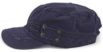 styleBREAKER Unisex Military Cap im Destroyed Vintage Look | verstellbares Army Cap aus Baumwolle | Used Look Schirmmütze für Herren und Damen