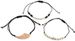 styleBREAKER Damen Stoff Armband 3er Set mit Flügel und Perlen, Schmuck 05040161