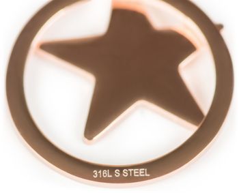 styleBREAKER Damen Edelstahl Ohrringe mit Stern Anhänger im Kreis, Ohrhänger, Ohrschmuck 05090005