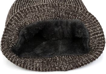 styleBREAKER Unisex melierte Feinstrick Beanie Mütze mit Fleece Futter, Slouch Longbeanie, warme Winter Strickmütze 04024153