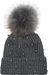 styleBREAKER Damen Strick Bommelmütze mit Perlen und Fleece Futter, warme Winter Fellbommel Mütze, Fake Fur 04024155