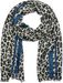 styleBREAKER Damen Schal mit Leo Muster und farbigem Streifen | Weiches Material mit Fransen | Animal Print Tuch in One Size