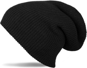 styleBREAKER Beanie Mütze, Slouch, überlange Strickmütze, doppelt gestrickt, warm, Unisex 04024004