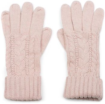 styleBREAKER Damen Strick Handschuhe mit Zopfmuster, Metallic Look und doppeltem Bund, Winter Strickhandschuhe 09010018