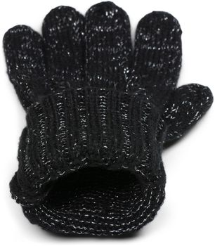 styleBREAKER Damen Strick Handschuhe mit Zopfmuster, Metallic Look und doppeltem Bund, Winter Strickhandschuhe 09010018