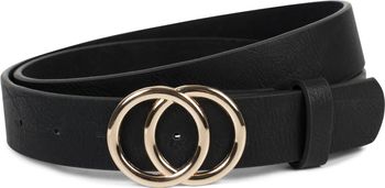 styleBREAKER Damen Gürtel 3 cm | Glänzende Ringschnalle in Gold oder Silber | Verstellbarer Taillengürtel & Hüftgürtel | Glattes Kunstleder für Kleider & Jeans