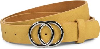 styleBREAKER Damen Gürtel 3 cm | Glänzende Ringschnalle in Gold oder Silber | Verstellbarer Taillengürtel & Hüftgürtel | Glattes Kunstleder für Kleider & Jeans