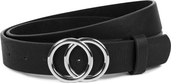 styleBREAKER Damen Gürtel 3 cm | Glänzende Ringschnalle in Gold oder Silber | Verstellbarer Taillengürtel & Hüftgürtel | Glattes Kunstleder für Kleider & Jeans