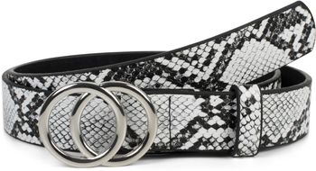 styleBREAKER Damen Gürtel mit Schlangen Muster und Ringschnalle, Hüftgürtel, Taillengürtel 03010094