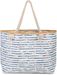 styleBREAKER XXL Strandtasche mit Melonen Print und Streifen | Damen Shopper mit Kordelhenkeln und Reißverschluss | Badetasche mit Früchte Muster | 59 x 38 x 15 cm