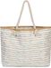 styleBREAKER XXL Strandtasche mit Melonen Print und Streifen | Damen Shopper mit Kordelhenkeln und Reißverschluss | Badetasche mit Früchte Muster | 59 x 38 x 15 cm