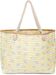 styleBREAKER XXL Strandtasche mit Melonen Print und Streifen | Damen Shopper mit Kordelhenkeln und Reißverschluss | Badetasche mit Früchte Muster | 59 x 38 x 15 cm