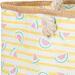 styleBREAKER XXL Strandtasche mit Melonen Print und Streifen | Damen Shopper mit Kordelhenkeln und Reißverschluss | Badetasche mit Früchte Muster | 59 x 38 x 15 cm