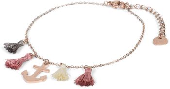 styleBREAKER Damen Edelstahl Armkette mit Anker Charm und Quasten, Ankerkette, Schmuck 05040166