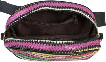 styleBREAKER Damen Bauchtasche mit buntem Zick-Zack Muster, Reißverschluss, Gürteltasche, Hüfttasche 02012299