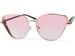styleBREAKER Damen Cateye Sonnenbrille mit Glitzer Element, Metall Rahmen und Polycarbonat Gläser, Katzenaugen Form, Retro Look 09020104