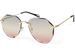 styleBREAKER Damen Piloten Sonnenbrille Rahmenlos mit getönten Gläsern im Diamant Schliff, Geprägte Bügel, Vieleckige Gläser 09020106