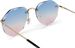 styleBREAKER Damen Piloten Sonnenbrille Rahmenlos mit getönten Gläsern im Diamant Schliff, Geprägte Bügel, Vieleckige Gläser 09020106
