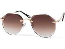Rahmenlose Piloten Sonnenbrille mit Diamant Schliff