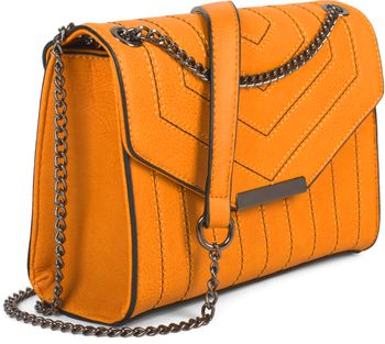 styleBREAKER Damen Umhängetasche mit Ziernähten und Kette, Schultertasche, Handtasche, Tasche 02012308