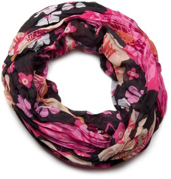 styleBREAKER Loop Schlauchschal mit buntem Blumen Allover Print | Leichter Sommer Schal aus Viskose | Weich fließendes Halstuch für Damen | Floral gemustert im Trenddesign