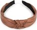 styleBREAKER Damen Haarreif mit Knoten in Kunstleder Optik | breiter Haarreifen gepolstert für Alltag & Party | flexibler Kopfschmuck Retro Vintage Style