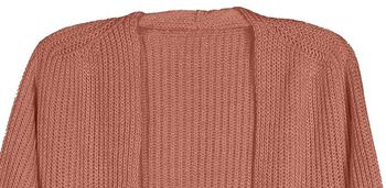 styleBREAKER Damen Grobstrick Cardigan mit aufgesetzten Taschen, Strickjacke ohne Verschluss, Strickmantel, Onesize 08010064