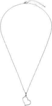 styleBREAKER Damen Schmuck Set bestehend aus Kette mit Strass Herz Anhänger und Ohrstecker, Halskette, Ankerkette 05030062