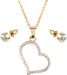 styleBREAKER Damen Schmuck Set bestehend aus Kette mit Strass Herz Anhänger und Ohrstecker, Halskette, Ankerkette 05030062
