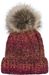 styleBREAKER Damen Strick Bommelmütze mit Zopfmuster Verlauf, Pailletten und Fleece Futter, Winter Fellbommel Mütze 04024170