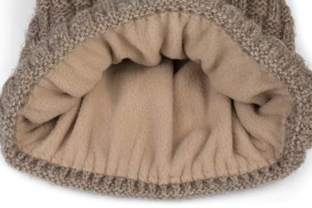 styleBREAKER Unisex warme Strick Bommelmütze mit Flecht Muster und Fleece Futter, Winter Fellbommel Mütze 04024171
