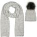 [Paket] styleBREAKER Unisex Strick Schal und Mütze Set mit Flecht Muster, Thermo-Fleece Innenfutter, Winter 01018212