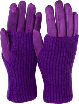 styleBREAKER Damen 3 in 1 Touchscreen Handschuhe mit abnehmbarer Strick Stulpe | Winterhandschuhe | 3 Tragevarianten | Weich warm elastisch in vielen Farben