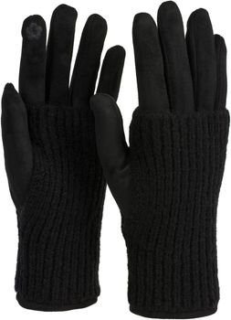 styleBREAKER Damen 3 in 1 Touchscreen Handschuhe mit abnehmbarer Strick Stulpe | Winterhandschuhe | 3 Tragevarianten | Weich warm elastisch in vielen Farben