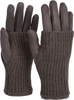 styleBREAKER Damen 3 in 1 Touchscreen Handschuhe mit abnehmbarer Strick Stulpe | Winterhandschuhe | 3 Tragevarianten | Weich warm elastisch in vielen Farben