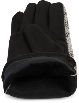 styleBREAKER Damen Handschuhe mit glänzender Schlangen Optik und Fleece Futter, Fingerhandschuhe, Winter 09010023
