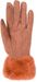 styleBREAKER Damen Unifarbene Touchscreen Stoff Handschuhe mit Kunstfell Besatz am Bund, warme Fingerhandschuhe Winter 09010028
