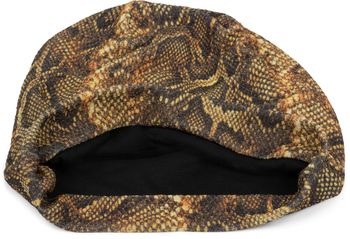 styleBREAKER Damen Beanie Mütze mit Schlange Python Muster und glitzernder Oberfläche, Slouch Longbeanie 04024174