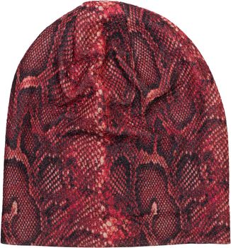 styleBREAKER Damen Beanie Mütze mit Schlange Python Muster und glitzernder Oberfläche, Slouch Longbeanie 04024174