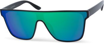 styleBREAKER Unisex Shield Monoglas Sonnenbrille, Polycarbonat Glas und Kunststoff Rahmen, Retro Nerd Style 09020108