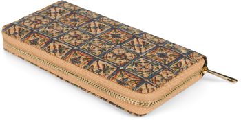 styleBREAKER Damen Geldbörse aus Kork mit buntem Muster Print im Ethno Look, Reißverschluss, Portemonnaie 02040138