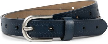 styleBREAKER Damen Leder Gürtel Unifarben mit Azteken Zacken Prägung und geprägtem Dorn, kürzbar 03010110