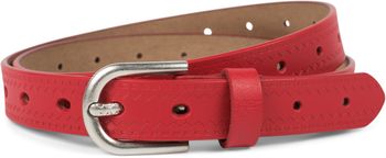 styleBREAKER Damen Leder Gürtel Unifarben mit Azteken Zacken Prägung und geprägtem Dorn, kürzbar 03010110