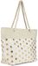 styleBREAKER Große Strandtasche mit Metallic Punkte Print | Damen Shopper mit Kordelhenkel und Reißverschluss | Badetasche im Boho Look | 56 x 38 x 17 cm