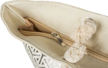 styleBREAKER XXL Strandtasche mit Metallic Infinity Würfel Print | Damen Shopper mit Reißverschluss und Kordelhenkel | Große Badetasche 57 x 36 x 18 cm
