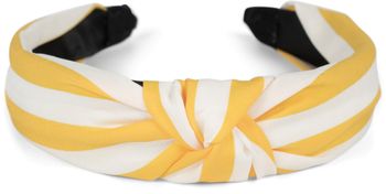styleBREAKER Damen Haarreif mit Streifen Muster und Knoten im Retro Style, Vintage Look, Haarband, Headband 04027016